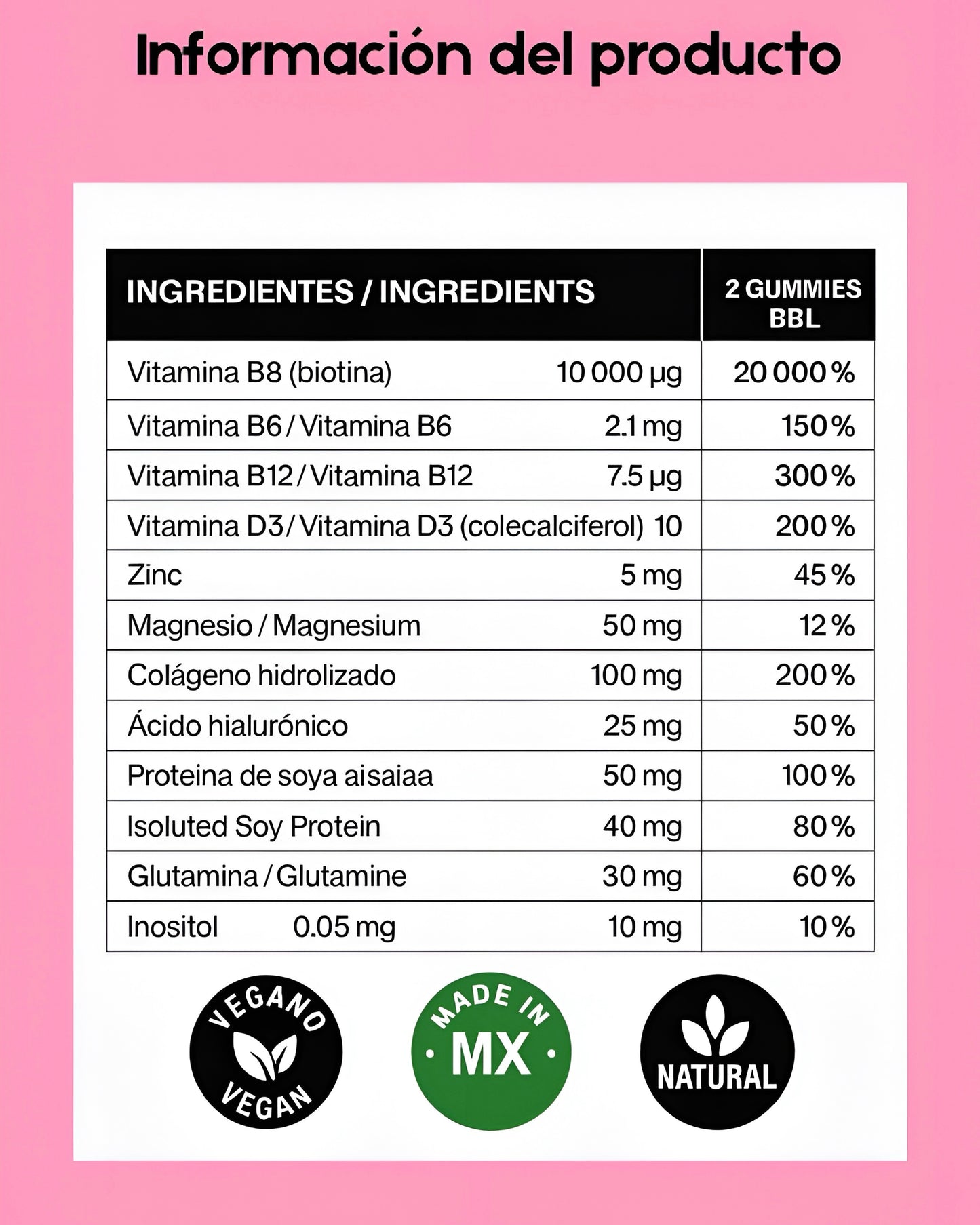 Gummies BBL - Normal. | 120 Gotimas Premium 2 Meses